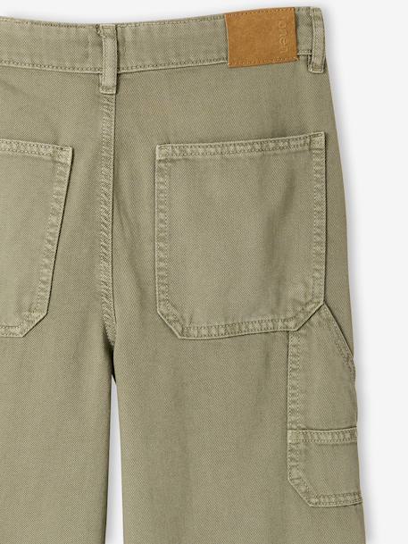 Boy's multi-pocket canvas trousers sage green - vertbaudet enfant 