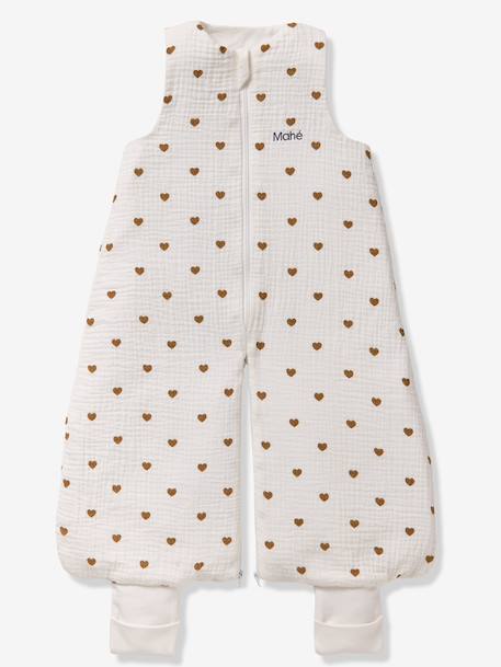 Cotton muslin HEARTS summer pramwsuit printed white - vertbaudet enfant 