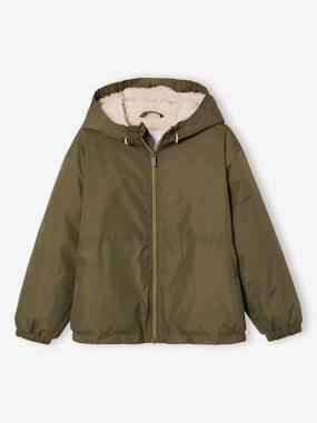 Boys-Coats & Jackets-Windcheaters & Raincoats-Windcheater with Sherpa-Lined Hood for Boys