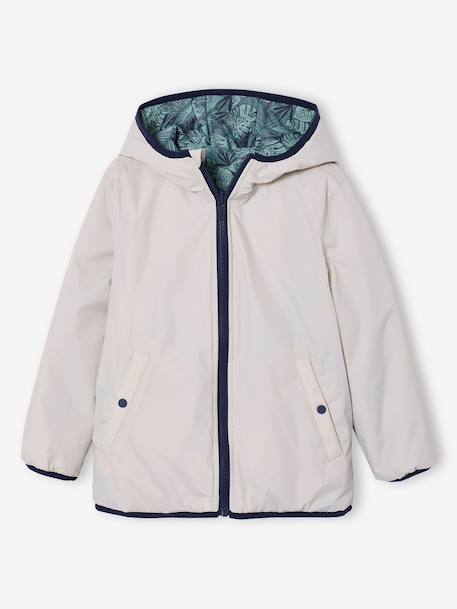 Reversible lightweight puffer jacket for boys green+ocean blue - vertbaudet enfant 