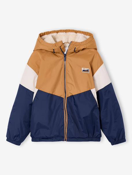 Sherpa-lined boy's windcheater pecan nut - vertbaudet enfant 
