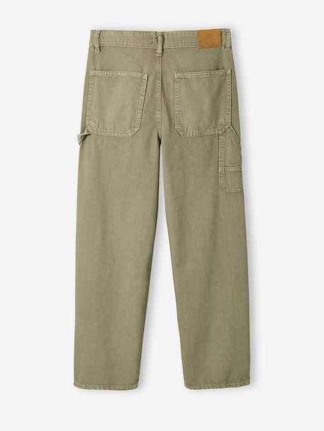Boy's multi-pocket canvas trousers sage green - vertbaudet enfant 