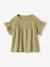Girl's t-shirt with embroidered details coral+ecru+khaki - vertbaudet enfant 