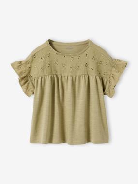 T-shirt fille manches détails brodés - vertbaudet enfant Fille-T-shirt, sous-pull-T-shirt-T-shirt fille manches détails brodés
