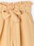 Cropped, Wide Leg Paperbag Trousers in Cotton Gauze for Girls beige+green+old rose+sage green+yellow - vertbaudet enfant 