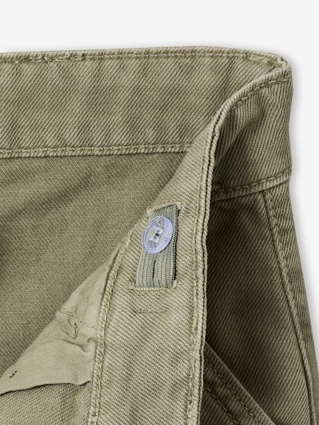 Boy's multi-pocket canvas trousers sage green - vertbaudet enfant 