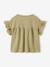 Girl's t-shirt with embroidered details coral+ecru+khaki - vertbaudet enfant 