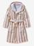 Customisable children's bear bathrobe, with recycled cotton striped beige - vertbaudet enfant 