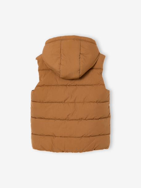Lightweight Hooded Waistcoat for Boys pecan nut - vertbaudet enfant 