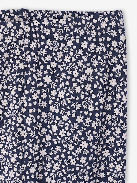 Pack of 2 Basics Leggings for Girls indigo+khaki+printed brown+sage green - vertbaudet enfant 