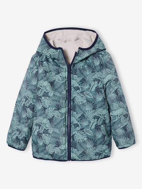 Blouson garçon réversible bleu océan+vert - vertbaudet enfant 