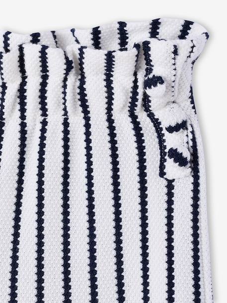 Wide striped knitted leggings striped blue+striped red - vertbaudet enfant 