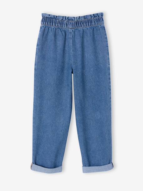 Paperbag denim trouser light blue+medium blue - vertbaudet enfant 