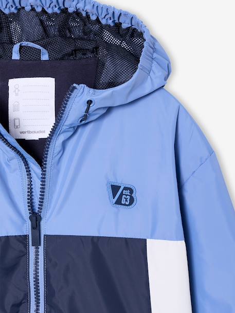 Blouson garçon coupe-vent colorblock bleu moyen+kaki+vert d'eau - vertbaudet enfant 
