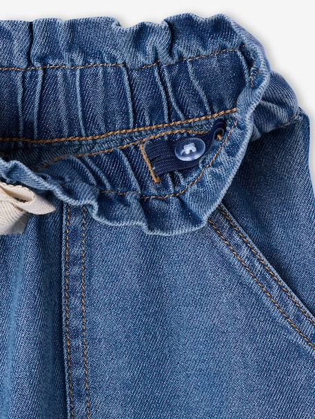 Paperbag denim trouser light blue+medium blue - vertbaudet enfant 