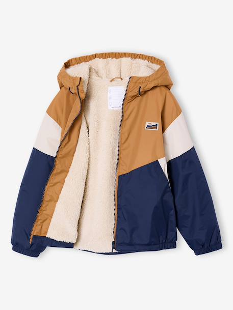 Sherpa-lined boy's windcheater pecan nut - vertbaudet enfant 