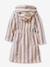 Customisable children's bear bathrobe, with recycled cotton striped beige - vertbaudet enfant 