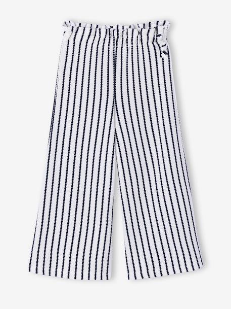 Wide striped knitted leggings striped blue+striped red - vertbaudet enfant 