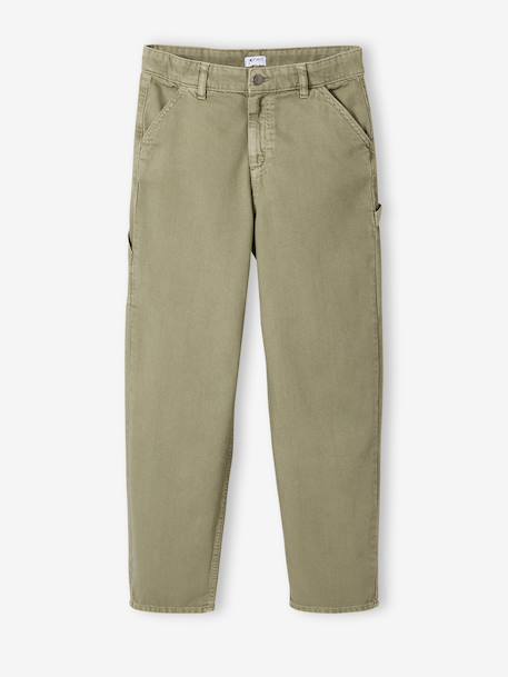 Boy's multi-pocket canvas trousers sage green - vertbaudet enfant 