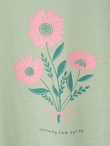Tee-shirt fille imprimé manches courtes écru+mauve+rose+vert sauge - vertbaudet enfant 