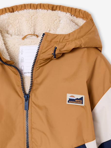 Sherpa-lined boy's windcheater pecan nut - vertbaudet enfant 