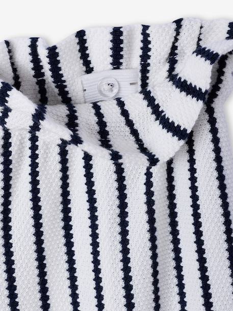 Wide striped knitted leggings striped blue+striped red - vertbaudet enfant 