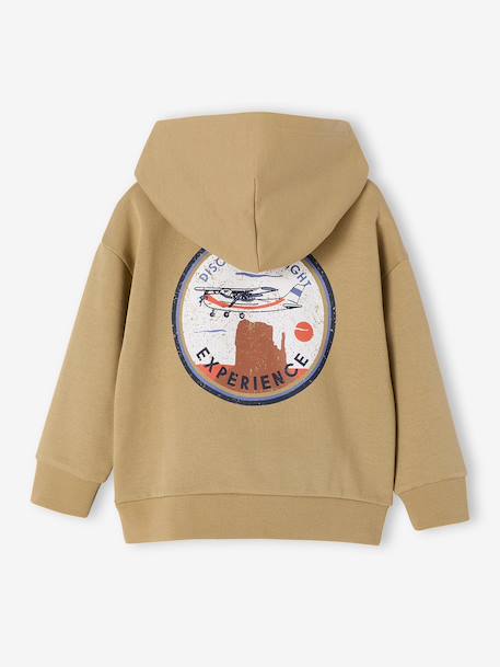 Cotton boy's hooded sweatshirt cumin - vertbaudet enfant 