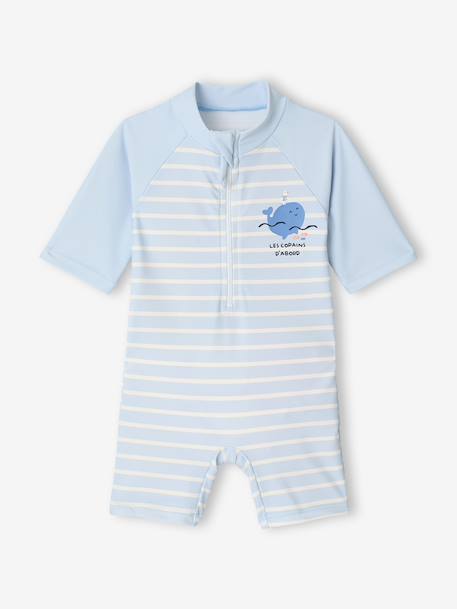 Baby UV Protection jumpsuit with built-in nappy sky blue - vertbaudet enfant 
