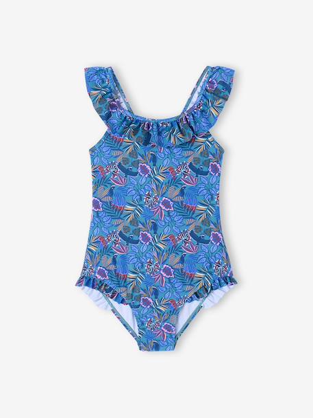 Girl's one-piece swimsuit blue - vertbaudet enfant 