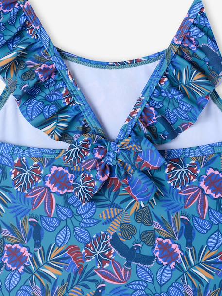 Girl's one-piece swimsuit blue - vertbaudet enfant 