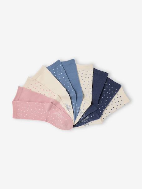 Pack of 10 girls' spotty socks ecru - vertbaudet enfant 