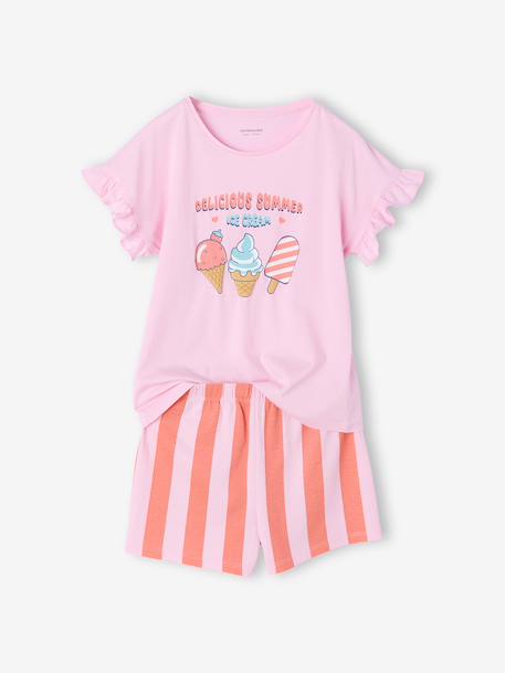 Pack of 2 girls' short-sleeved pyjamas rose - vertbaudet enfant 