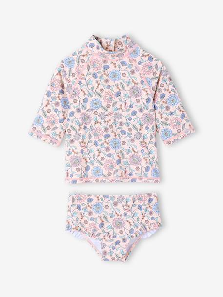 Girls' UV Protection two-piece swimsuit nude pink - vertbaudet enfant 