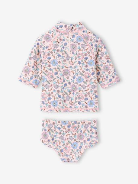 Girls' UV Protection two-piece swimsuit nude pink - vertbaudet enfant 