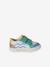 Synthetic trainers with touch 'n' close fastening for babies printed beige+set blue - vertbaudet enfant 