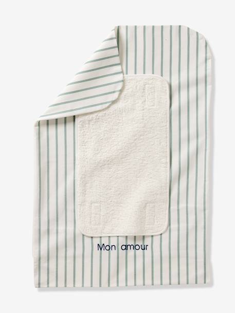 Cover for Changing Mattress, Hanoi multicoloured+printed beige+sage green+WHITE LIGHT ALL OVER PRINTED - vertbaudet enfant 