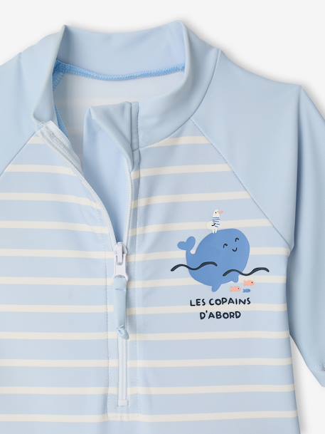Baby UV Protection jumpsuit with built-in nappy sky blue - vertbaudet enfant 