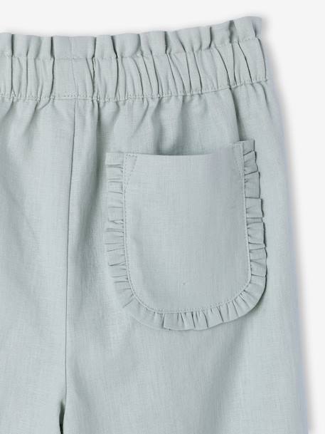Pantacourt fille large volants vert sauge - vertbaudet enfant 