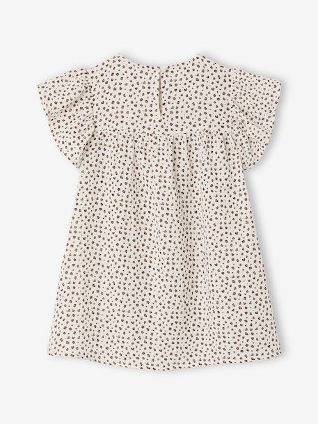 Robe fille en gaze de coton imprimée beige+beige imprimé+rose+rose pâle+vanille - vertbaudet enfant 