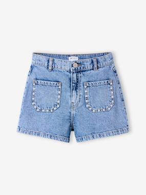 Short denim - vertbaudet enfant Fille-Short denim