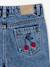 Girls' embroidered floral Mom jeans light blue+medium blue - vertbaudet enfant 