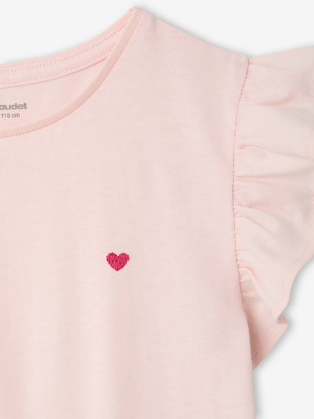 2-in-1-Effect Dress for Girls beige+ecru+indigo+pale pink+striped pink - vertbaudet enfant 
