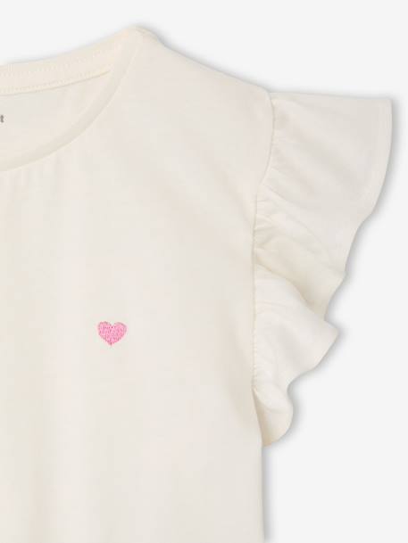 2-in-1-Effect Dress for Girls beige+ecru+indigo+pale pink+striped pink - vertbaudet enfant 