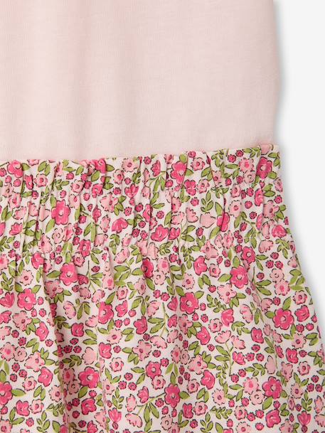 2-in-1-Effect Dress for Girls beige+ecru+indigo+pale pink+striped pink - vertbaudet enfant 