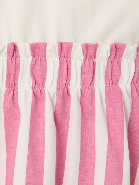 2-in-1-Effect Dress for Girls beige+ecru+indigo+pale pink+striped pink - vertbaudet enfant 