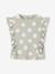 Girl's short-sleeved t-shirt with frills navy blue+sage green - vertbaudet enfant 