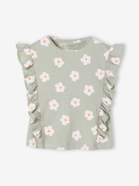 Fille-T-shirt, sous-pull-T-shirt-T-shirt manches courtes fille volants