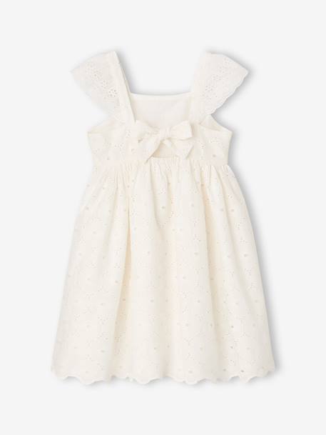 Girls’ Cotton Broderie Anglaise Dress white - vertbaudet enfant 