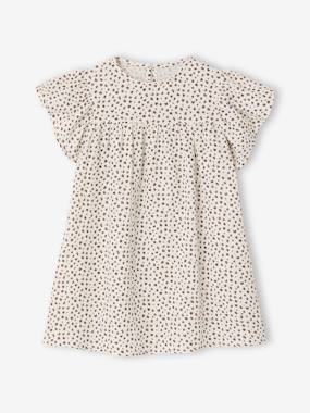 -Robe fille en gaze de coton imprimée
