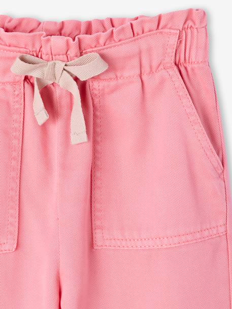 Fluid Paperbag-Style Trousers for Girls coral+khaki+rose - vertbaudet enfant 